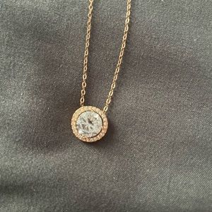 Eliot Danori rose gold halo solitaire Necklace